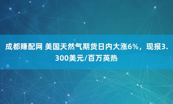 成都赚配网 美国天然气期货日内大涨6%，现报3.300美元/百万英热