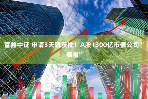 富鑫中证 申请3天就获批!A股1300亿市值公司“摘帽”